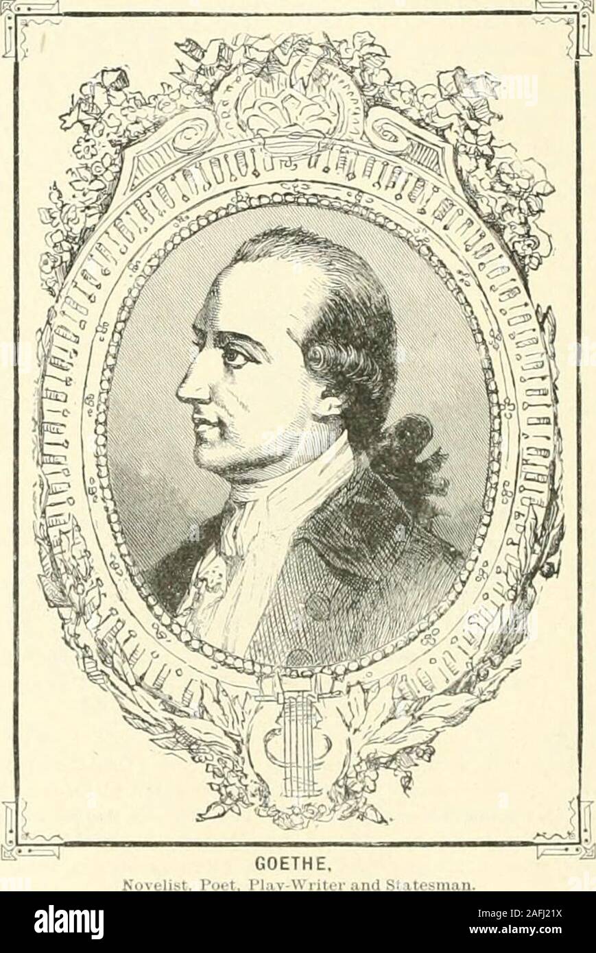 . Hill's Album von Biographie und Kunst: mit Porträts und Pen - Skizzen von vielen Personen, und sind Prominente wie religiösen, militärischen Helden, Erfinder, Finanziers, Wissenschaftler, Forscher, Schriftsteller, Ärzte, Schauspieler, Juristen, Musiker, Künstler, Dichter, Sovereigns, Humoristen, Redner und Staatsmänner, zusammen mit Kapiteln über Geschichte, Wissenschaft, und wichtige Arbeit, in denen Prominente an verschiedenen Zeiträume beschäftigt. vorgesehenen Egmont, ein romantisches Drama, eine Liebe, Abenteuer mit Reduktionin der Ungebildeten d () mestic in seinem Haus, genannt Christiane Vulpius, führte in seinem marryin Stockfoto