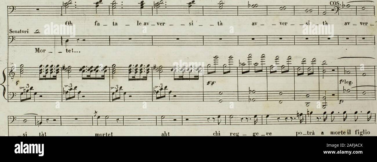 . Fausta: melodramma in Due atti. MT^^^^^^^W^ff^ si tal Morte l Chi reg-gè   re^3 p W^Z^: ^i^f=F^= PI ¥ Po trà a morte Il figlio Lento. S&gt; 3 E" 444 6737 F 5,94 G G8r2 eÉ r £. * 2 Moderato mio. ich Morte i Stockfoto