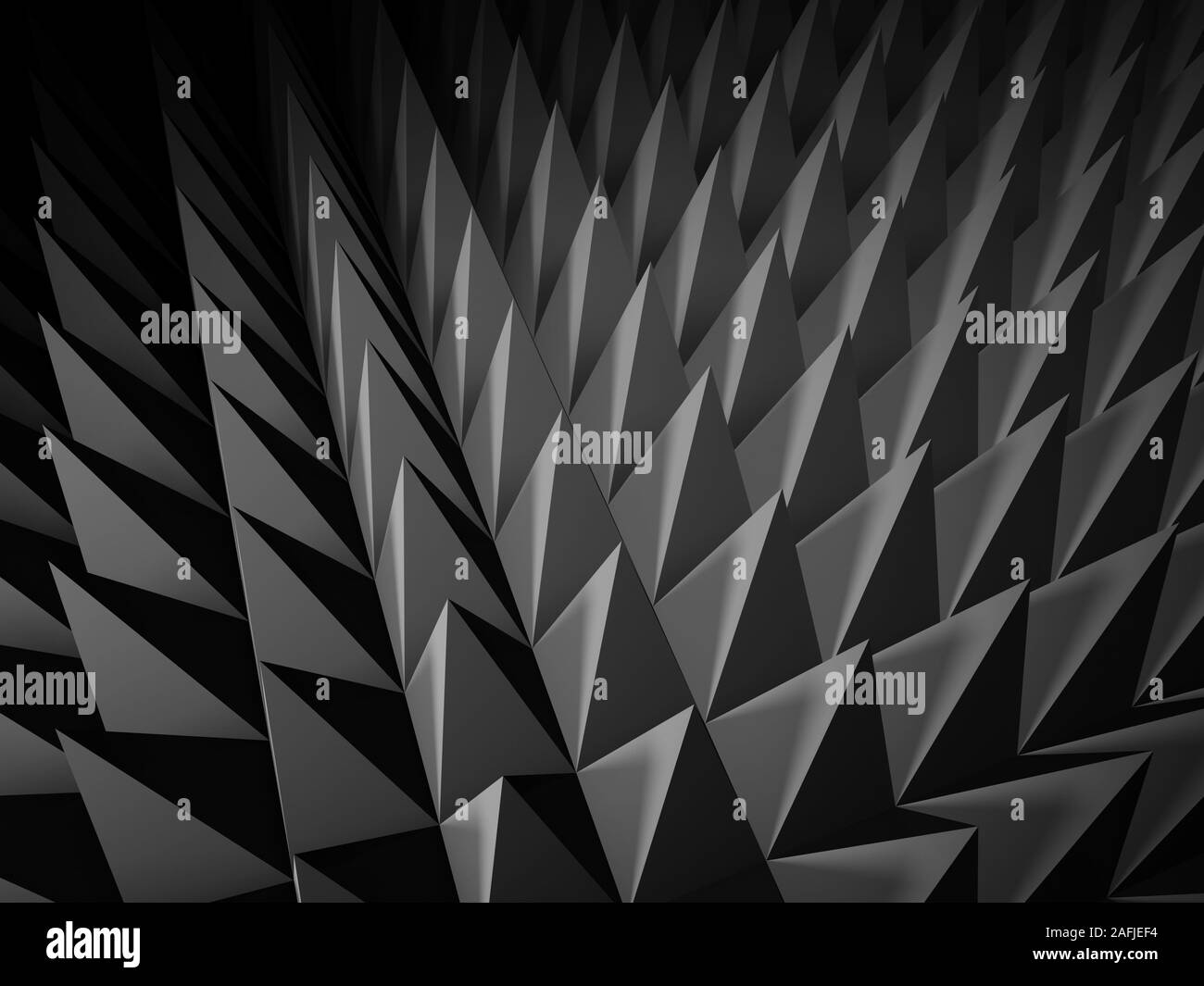 Abstrakte Dunkelgrau digitale Struktur Hintergrund mit scharfen dreieckigen Oberflächenrelief Muster. 3D Rendering illustration Stockfoto