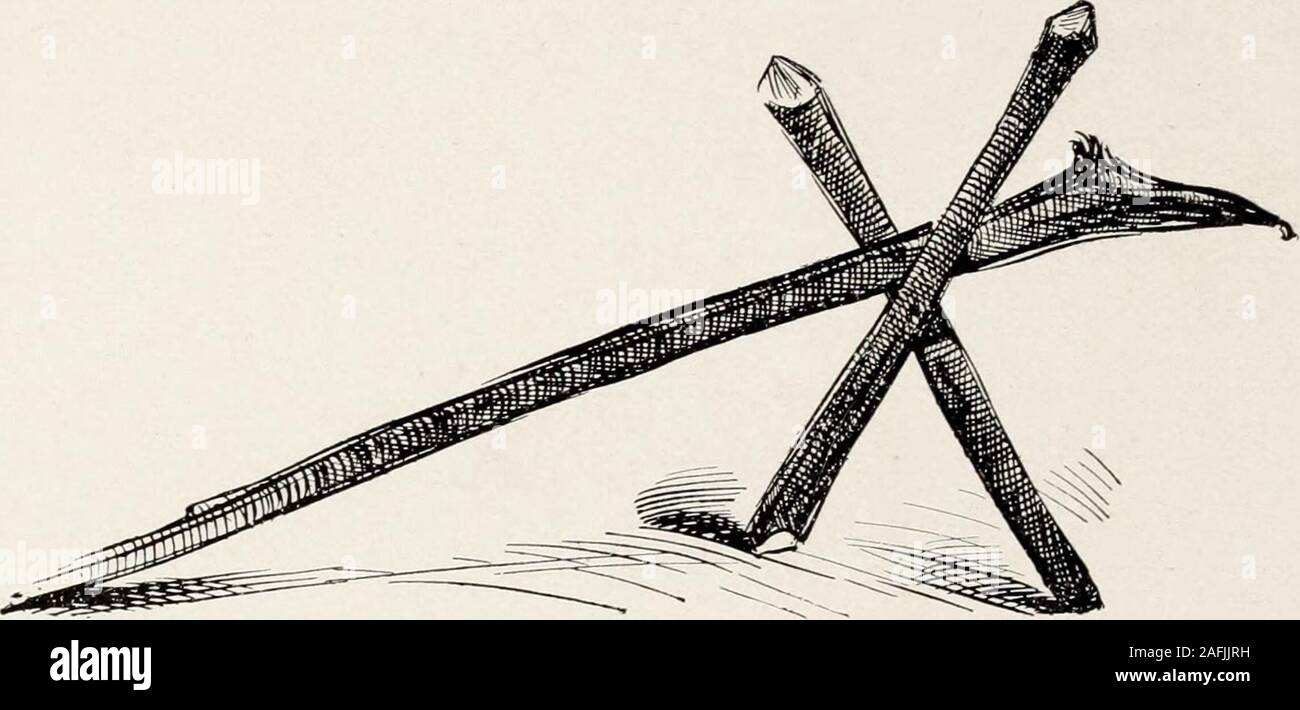 . Tagebuch der Washburn Expedition zum Yellowstone und Firehole Flüsse im Jahr 1870. ack-Zug in der Nähe der Basis der Themountain, die w^e gefolgt, bis W^e drei polesplaced in Form eines Stativs, die Mehr Pole, er hatte eine ungeheure Aufgabe übernommen, sondern der Stolz des Menschen isnever mehr eigensinnig als beim Klettern Berge. Die ascentwas so steil und robust, dass er und seine Begleiter waren auf frequentlyobliged haads und Knie zu klettern, mit ihren Gewehren umschlungen upontheir Rücken. Häufig erschöpft, mit Müdigkeit und tropfenden withperspiration, sie warfen sich auf die s Stockfoto