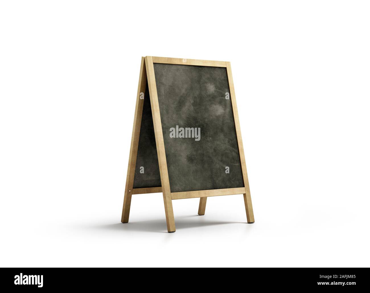 Blank Kreidetafel Straße Stand mockup, isoliert Stockfoto