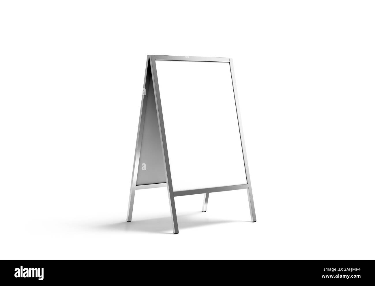 Blank weiß metallic Street Stand Mockup, isoliert Stockfoto