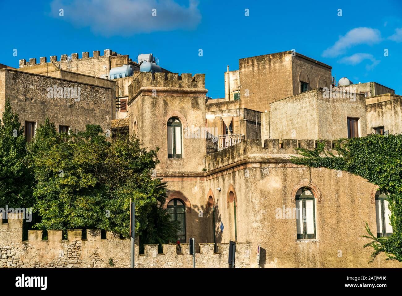 Die historische Altstadt von Erice, Trapani, Sizilien, Italien, Europa | Historische Altstadt von Erice, Trapani, Sizilien, Italien, Europa Stockfoto