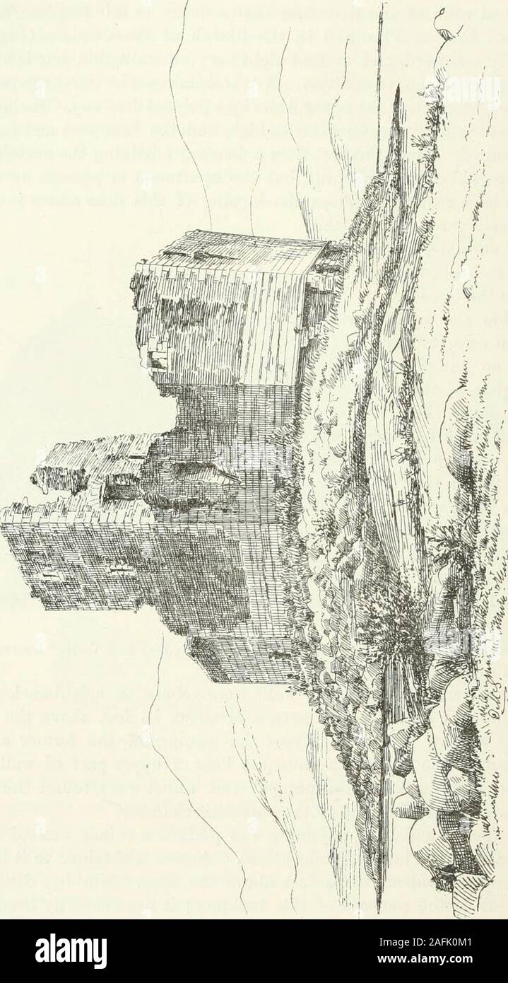 . Die kronenmutter und inländischen Architektur von Schottland, vom zwölften bis zum achtzehnten Jahrhundert. Erste Periode 102 LOCH Doon Castle. LOCH DOON CASTLE 103 erste Periode war ein unwürdiger Versuch vor einigen Jahren gemacht, um thesouth Wand bringen, indem Sie die äußeren Kurse von Mauerwerk entlang der gesamten Stockfoto