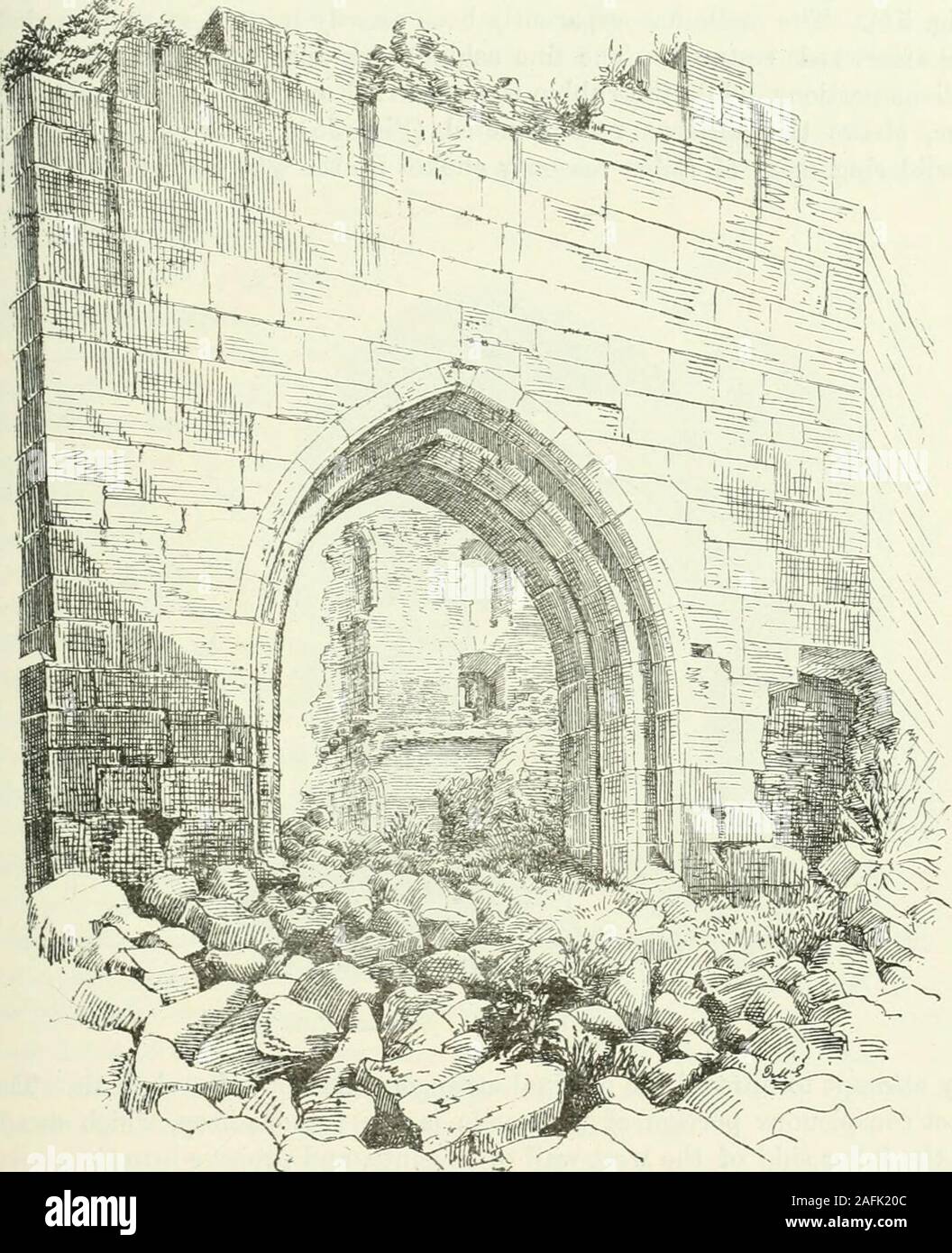 . Die kronenmutter und inländischen Architektur von Schottland, vom zwölften bis zum achtzehnten Jahrhundert. 51.-Loch Doon Castle. Plan.Felsen in alle Richtungen, so dass Fortbewegung rund um die Burg schwierig ist, und Zugang zu den Eingängen ist speziell Raue und problematisch sind. Die castleconsists einer großen Wand von enceinte, dessen Form (Abb. 51) nähert sich ein Kreis auf dem Plan, die aus elf ungleichen Seiten, von denen der Südseite ist 59 Fuß lang, ist etwa doppelt so hoch wie die von den anderen Längedes, während das Gegenteil oder Nordseite, in denen überwachungsrechnergleich Eingang ist, ist die kürzeste, über Stockfoto