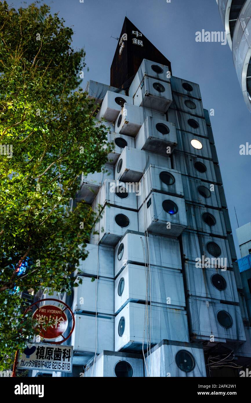 Nakagin Capsule Tower von Kisho Kurokawa, Tokyo/Japan Stockfoto