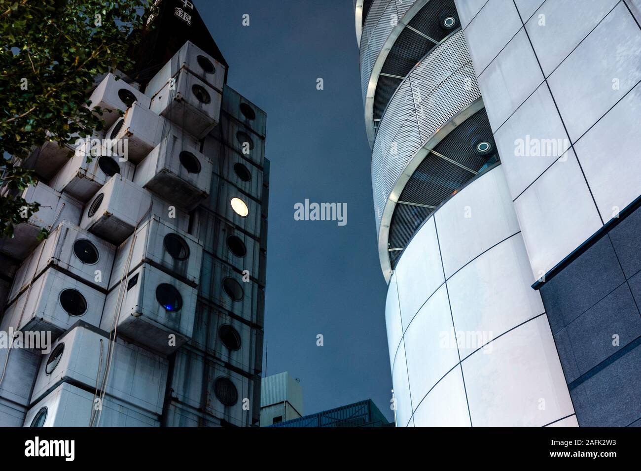 Nakagin Capsule Tower von Kisho Kurokawa, Tokyo/Japan Stockfoto