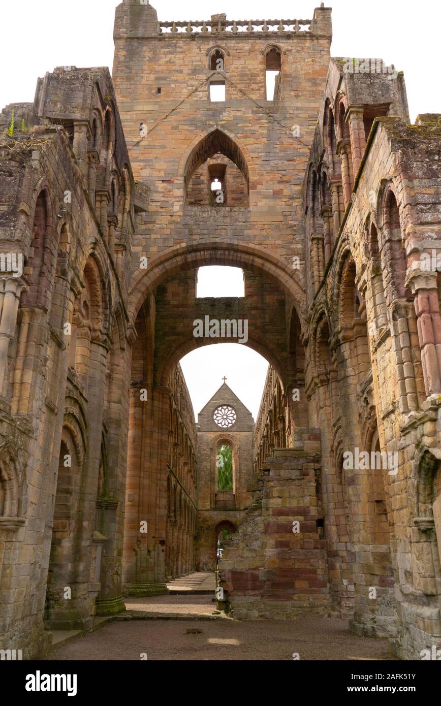 Jedburgh Abbey in den Scottish Borders, Schottland Großbritannien Stockfoto
