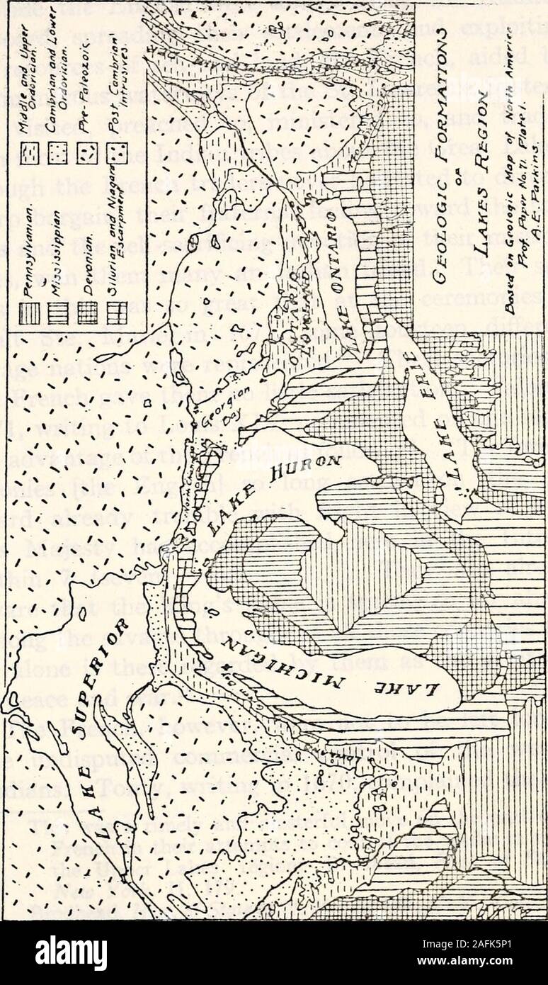 . Die historische Geographie von Detroit. rt zu suchen theirliving durch Reisen zu den Indianern oder Handel withthose, die Reisen. Der Handel mit Pelzen überhaupt vor allem withFrench Exploration und Besetzung der Region über grosse Seen und entlang des St. Lawrence zugeordnet werden. Pur-Chase, in seiner Wallfahrten (London, 1614), sagt,^ Thegreat Fluss Ganada [St. LawTcnce] hat wie ein in-Stillbaren Kaufmann vertieft alle, waren andere Ströme Sothat sind in einer Art und Weise aber bloße ped-dlars. Wie bereits erwähnt, war es der Wunsch des Werkzeugsdes Englisch in die Gewinne der herkömmliche teilzunehmen Stockfoto