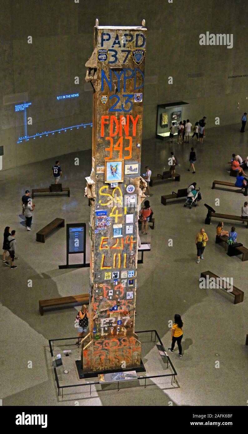 11. September - 0911 - National September 11 Memorial Museum, One World Trade Center, Lower Manhattan, New York City, NY, USA - Ground Zero Stockfoto