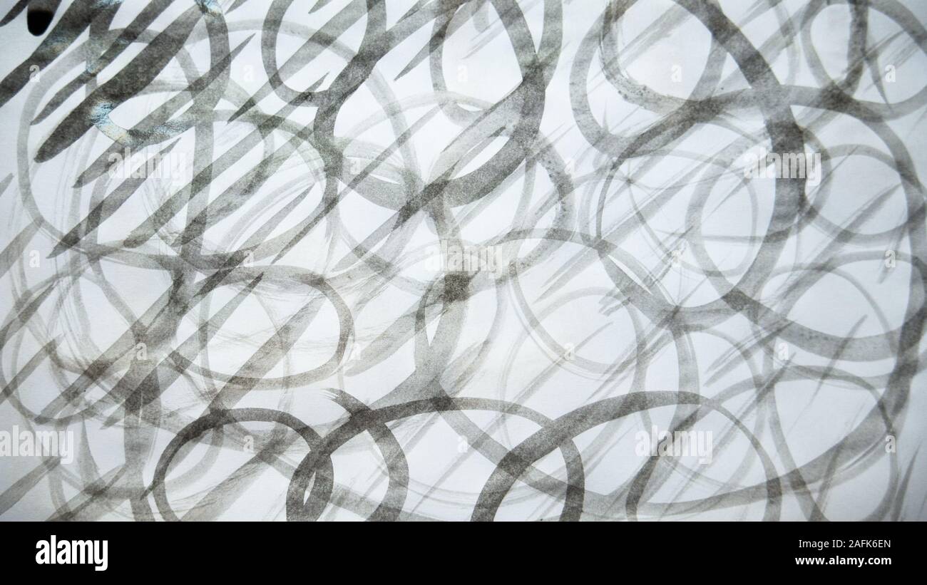Schwarze Schilder mit Gouache und Pinsel gezeichnet. Stockfoto