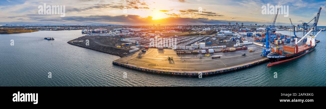 Hafen, Hafen von Reykjavik, Reykjavik, Island Stockfoto