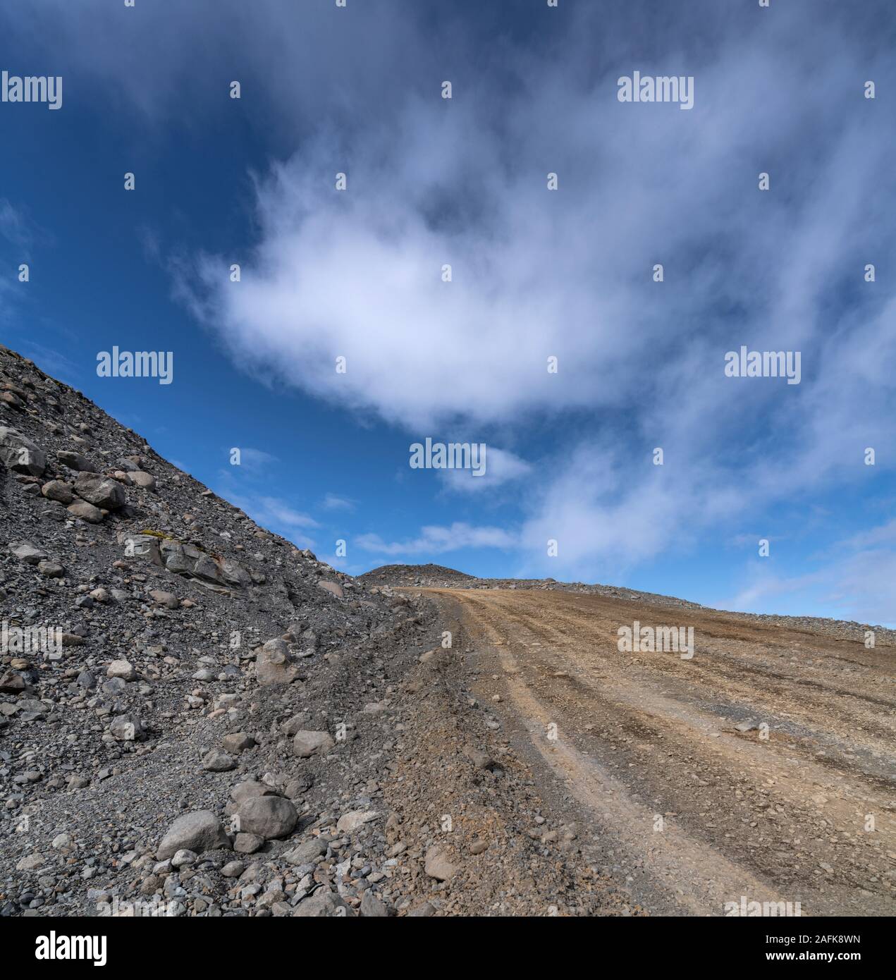 Mountain Pass, Skalafellsjokull Gletscher Vatnajökull Nationalpark, UNESCO-Weltkulturerbe, Island Stockfoto