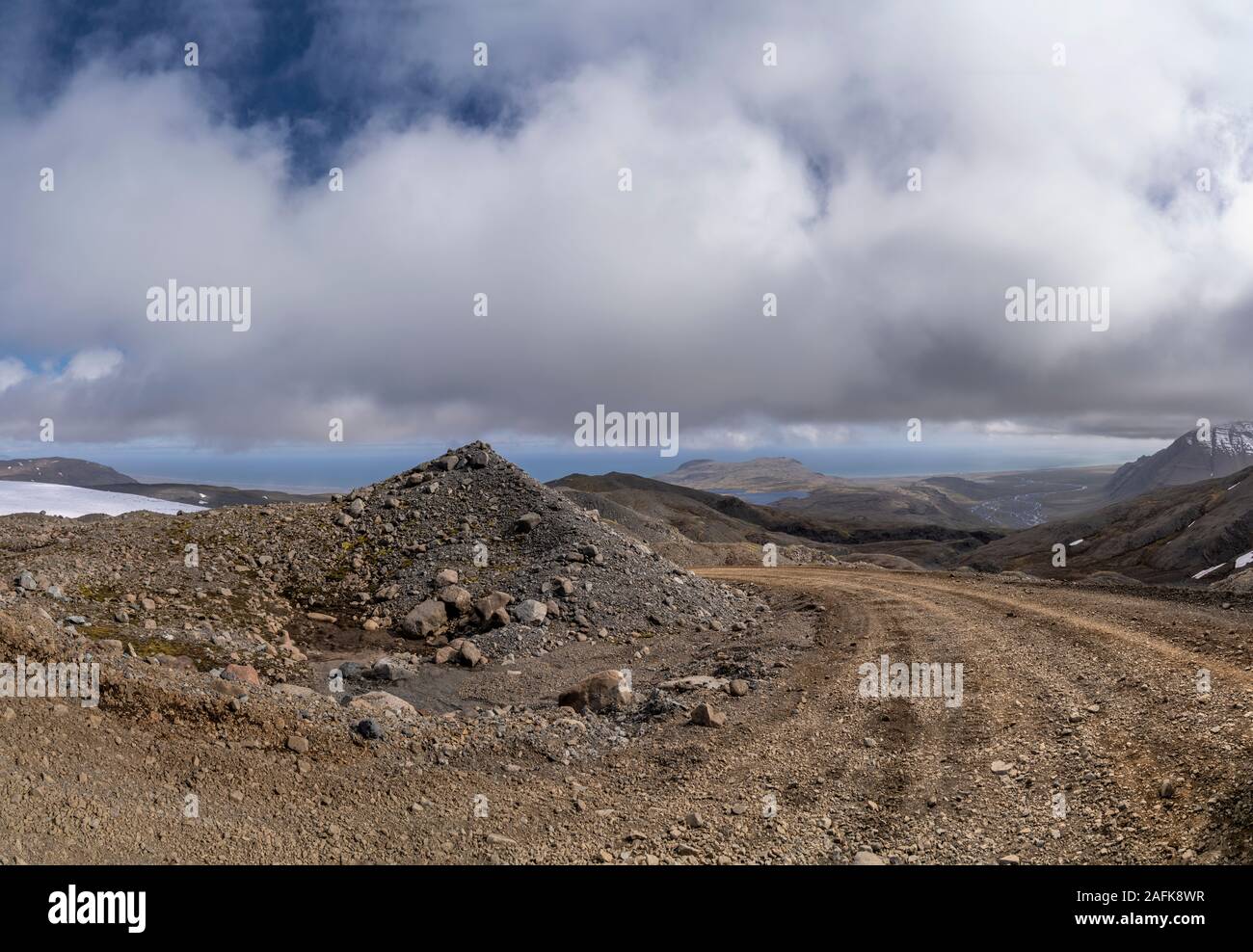 Mountain Pass, Skalafellsjokull Gletscher Vatnajökull Nationalpark, UNESCO-Weltkulturerbe, Island Stockfoto