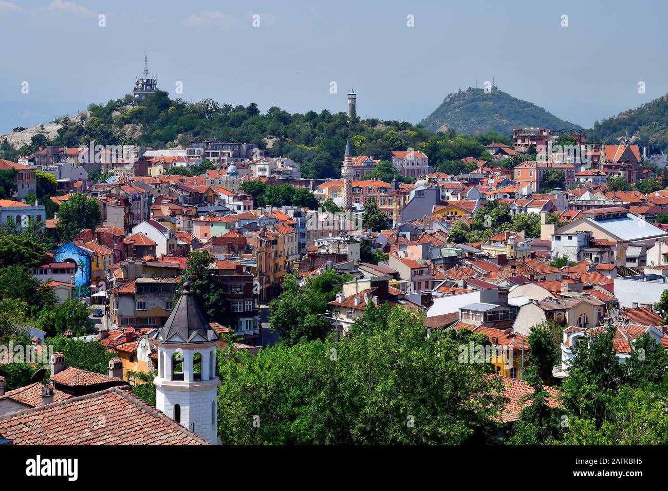 Bulgarien, cityview aus alten Festung auf Nebet Hill, Stadt wurde der Europäischen Hauptstadt der Kultur 2019 Stockfoto