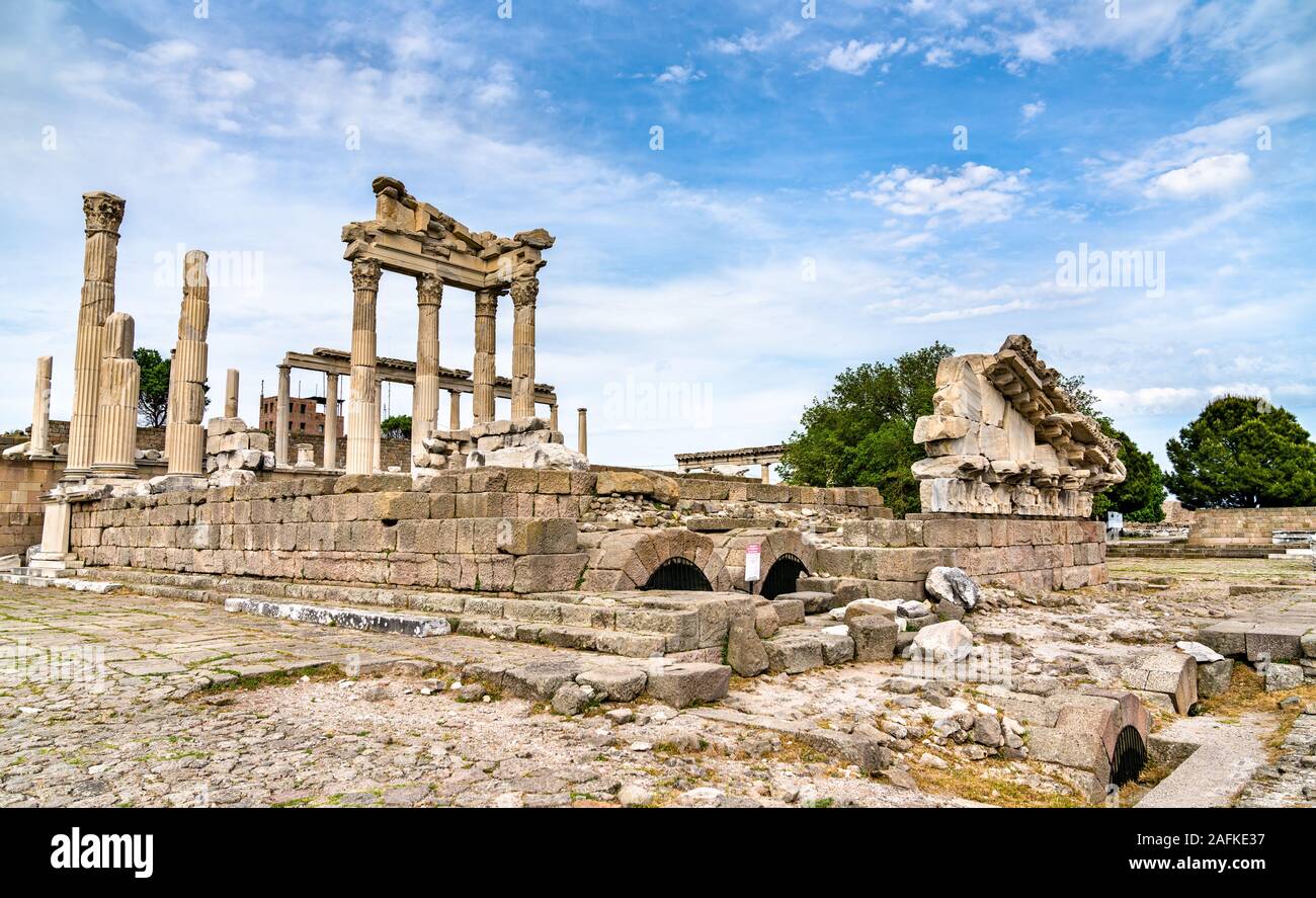 Der Tempel des Trajan in Pergamon, Türkei Stockfoto