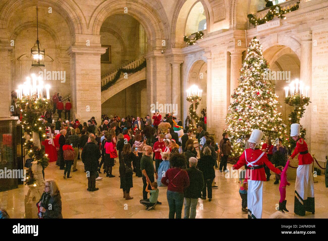 Holiday Open House in der New York Public Library, New York City, USA Stockfoto