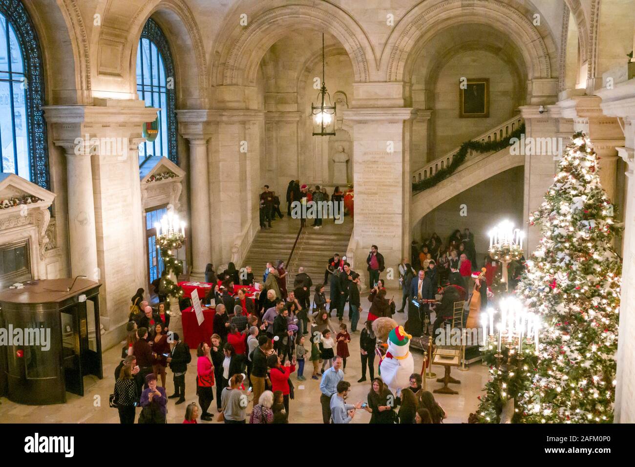 Holiday Open House in der New York Public Library, New York City, USA Stockfoto