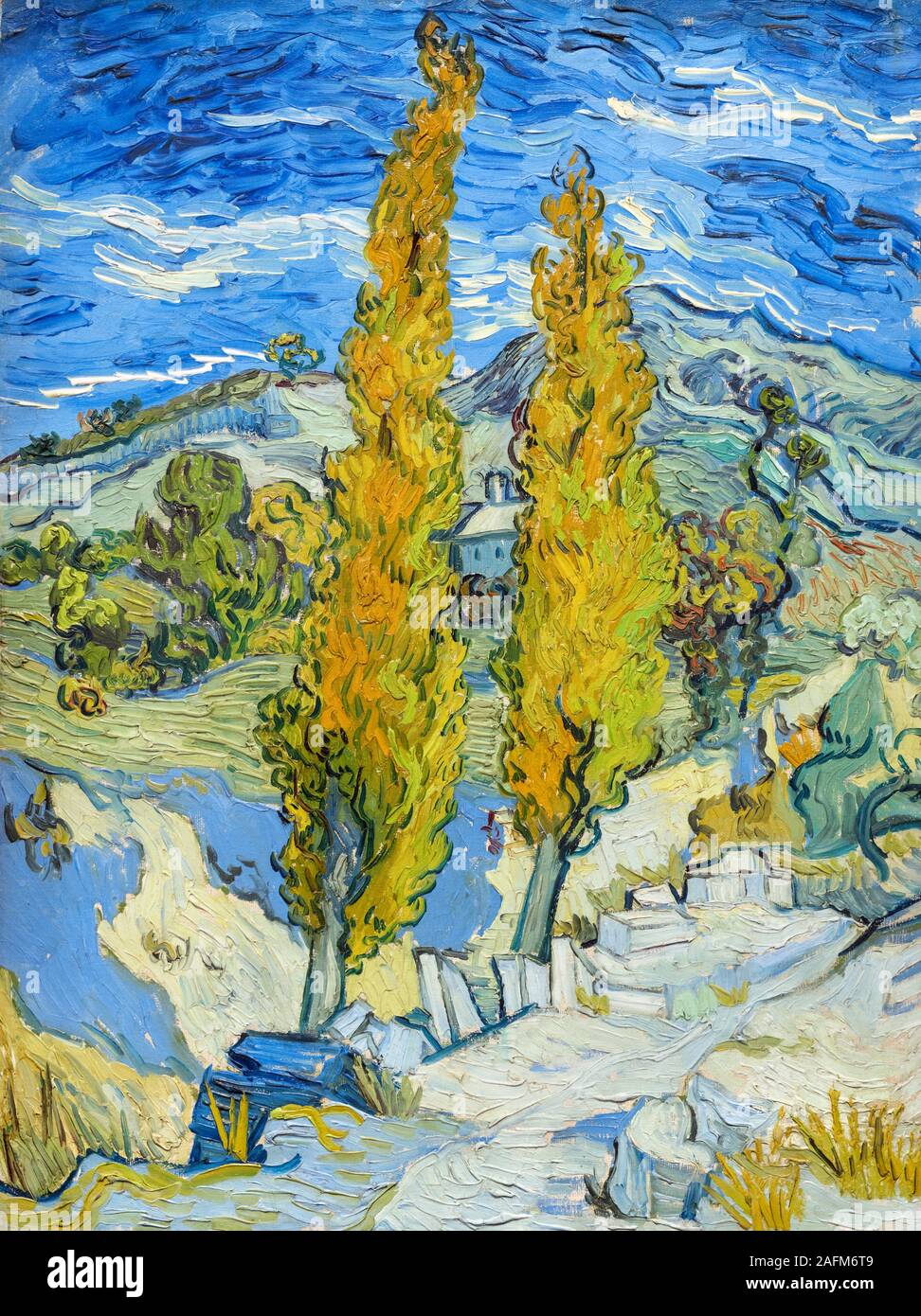 Die Pappeln in Saint-Rémy von Vincent Van Gogh (1853-1890), Öl auf Stoff, 1889 Stockfoto
