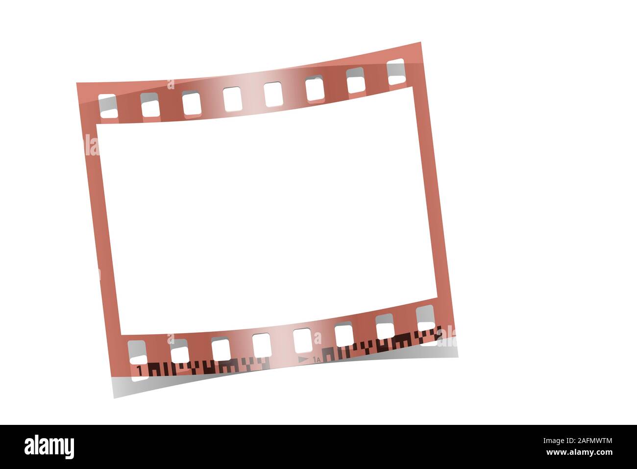 Film auf weißem Hintergrund Folie, 3D-Darstellung Stockfoto