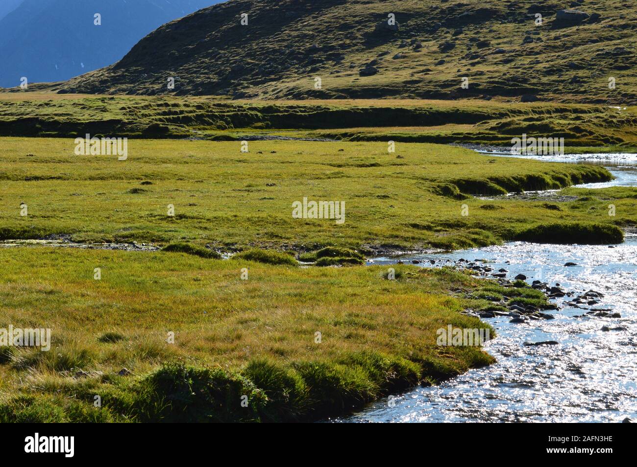 Blick von einem Plateau in Passeiertal Stockfoto