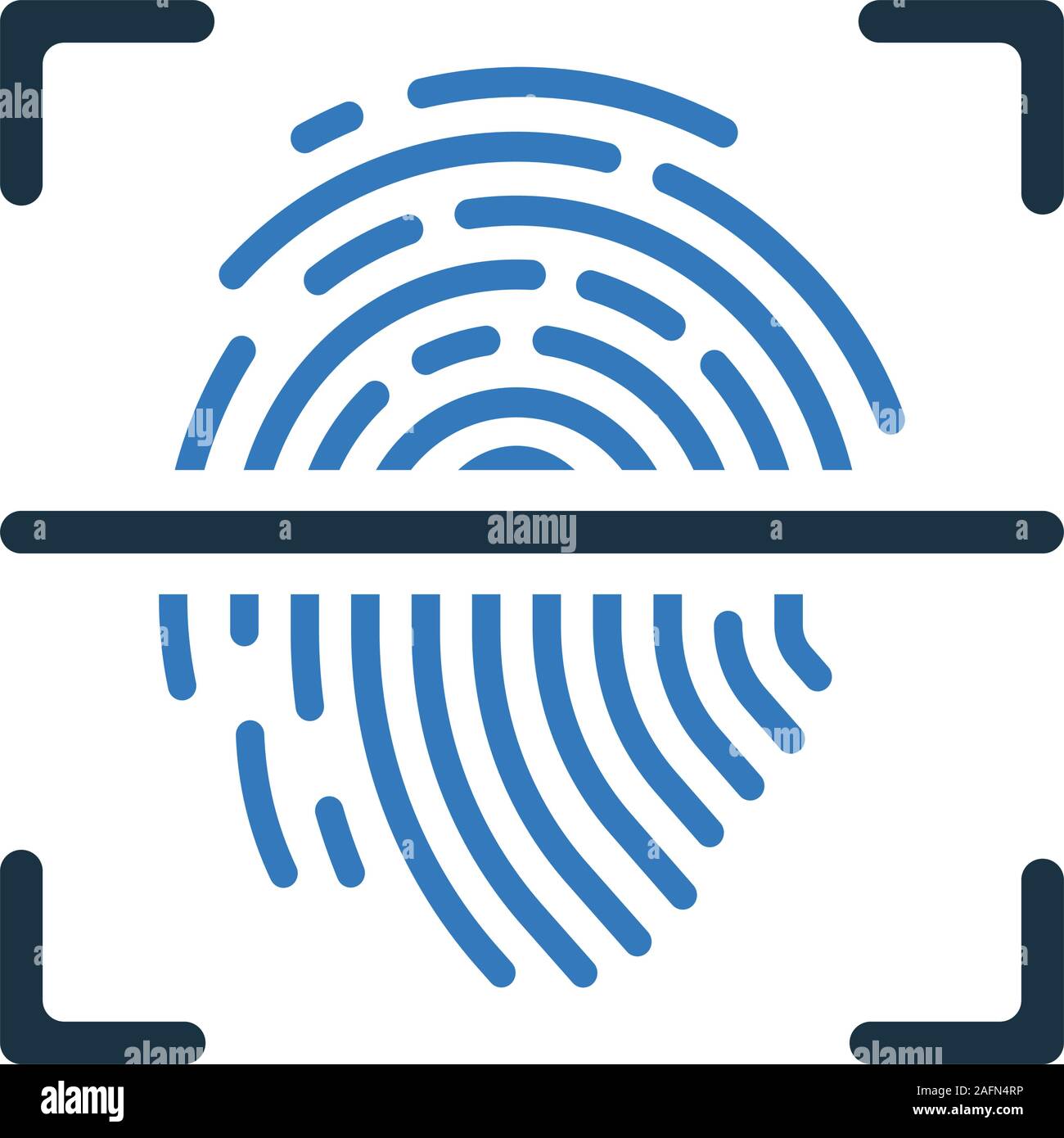 Biometrische, Scan, Fingerabdruck, Identität, Symbol Stock-Vektorgrafik ...