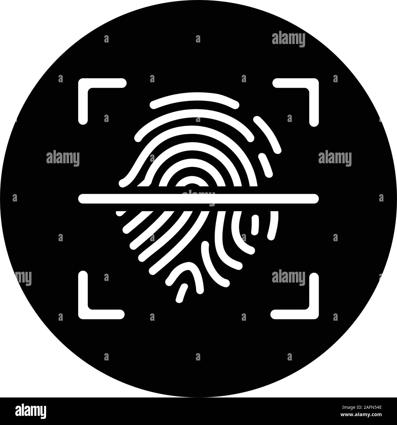 Biometrische, Scan, Fingerabdruck, Identität, Symbol Stock-Vektorgrafik ...