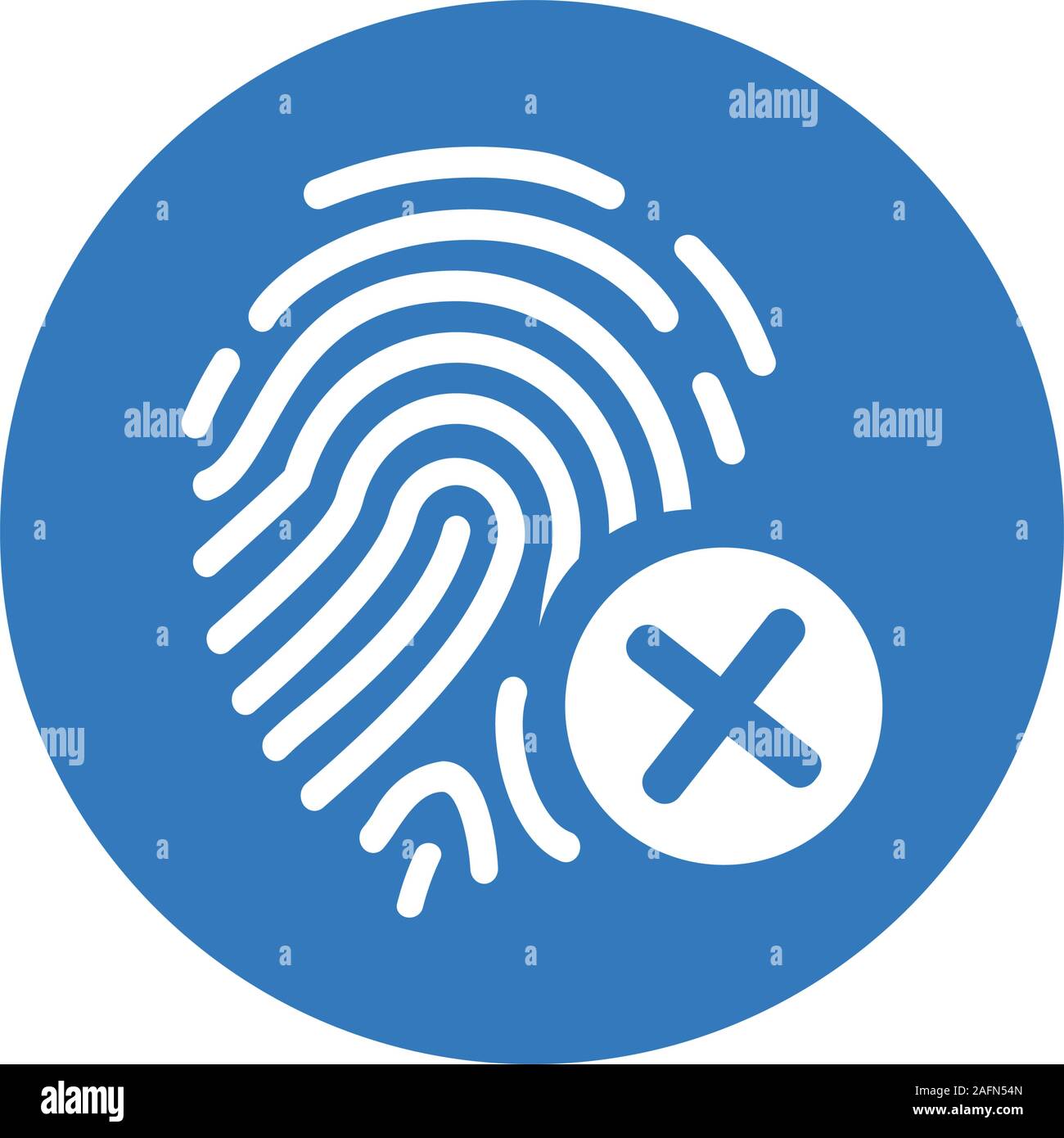 Fingerprint Scanner Symbol abgelehnt Stock Vektor