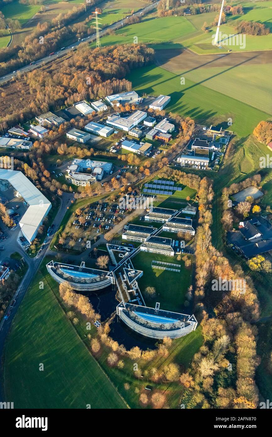 Luftbild, IWG Innovationszentrum Wiesenbusch Gladbeck, Business Center, am Wiesenbusch, Gladbeck, Ruhrgebiet, Nordrhein-Westfalen, Deutschland, DE, E Stockfoto