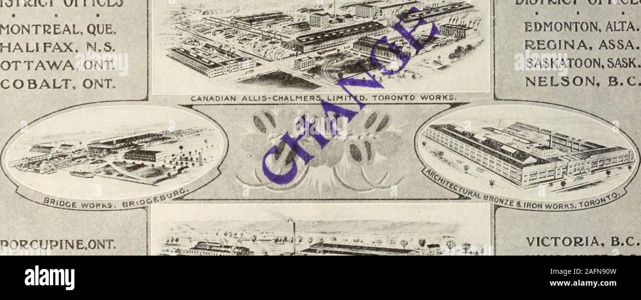 . Kanadische Transport & Distribution Management. Bezirk Büros? •? MONTREAL, Que. HALIFAX. M.S. OTTAWA, Ont. Kobalt, Ont. Bezirksämter EDMONTON, ALTA. Regina, ASSA. SASKATOON, SASK. NELSON, BC. PORCUPIN E.ONT. WINNIPEG, Mann. CALGARY, ALTA. • • Ich - ich - ich. ich Victoria, B.C. Vancouver, B.C. PR. Rupert, B.C. Stockfoto