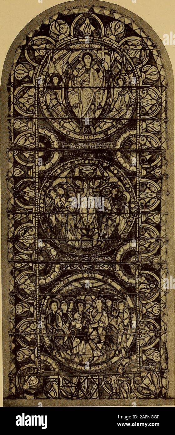 . Handbuch der Glasmalerei für Forscher, Sammler und Kunstfreunde, wie für Künstler, Architekten und Glasmaler. Icklung der Glasmalerei in folgender Weise voll-zogen: Formenschatz und Technik stammen von Byzanz, indirektnoch weiter von Osten, wie wir im vorausgehenden Kapitel ge-zeigt haben, - Rom kann bei dem gänzlichen Mangold originalerGlasmalereien 5/6 des 11. und 12. Jahrhunderts nicht inBetracht kommen. - Je weiter die Kunst / Westen vordringt^ desto mehr verblasst Sterben byzantinischen Eigenart; zudem trifft siefast überall in Human natürlichen Haltepunkten, den Klöstern, aufentwickelt Stockfoto