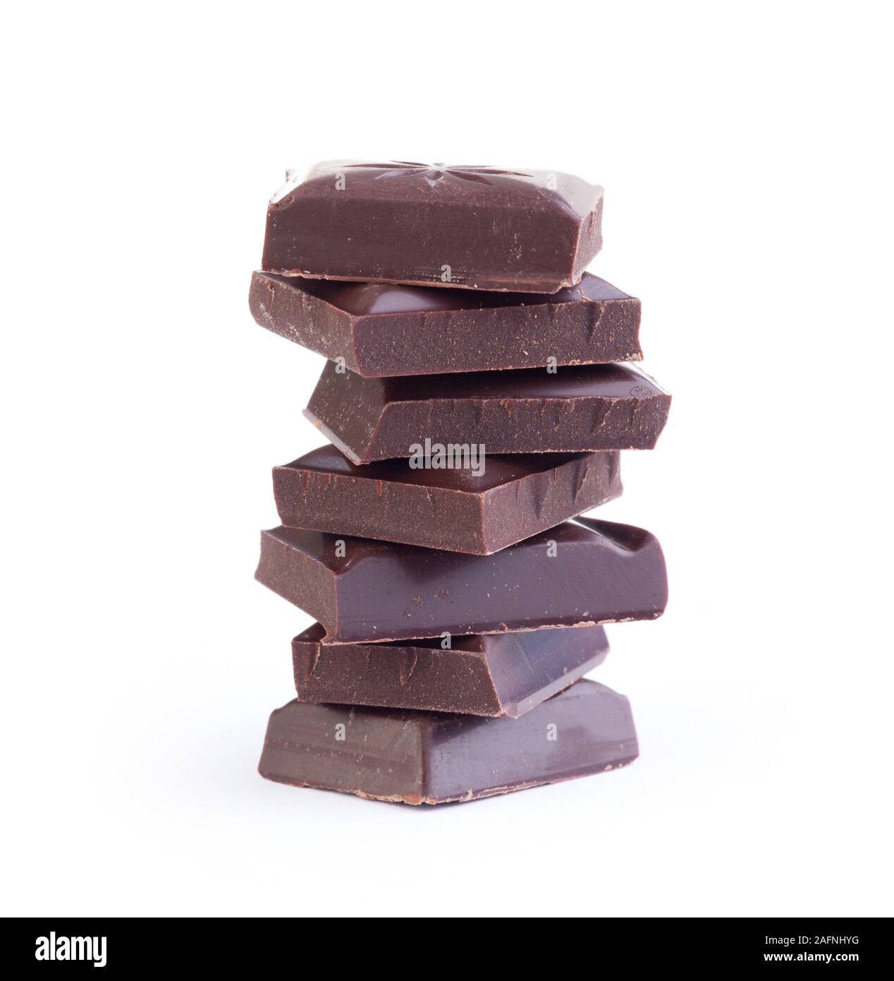 Dunkle Schokoladenbrocken Stockfoto