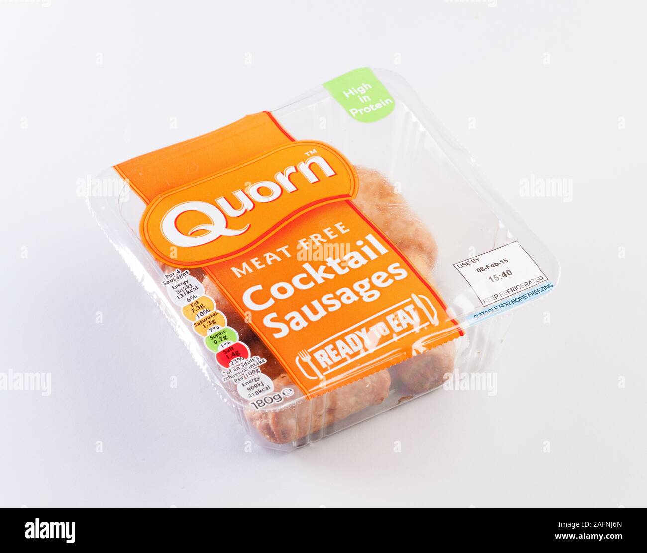 Quorn Fleisch gratis Würstchen Stockfoto