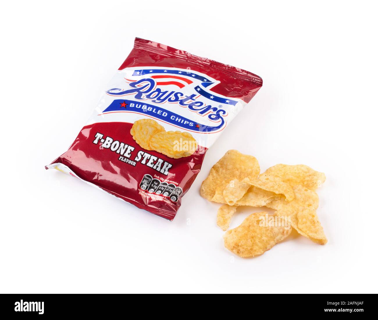 Roysters T-Bone Flavor Chips von KP Snacks Stockfoto