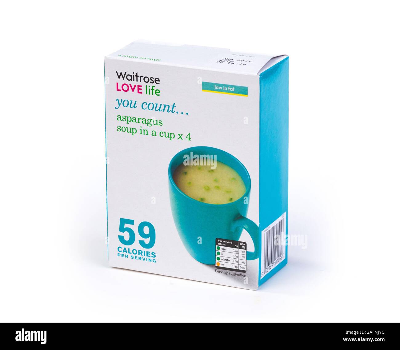 Waitrose-Instantsuppe Stockfoto