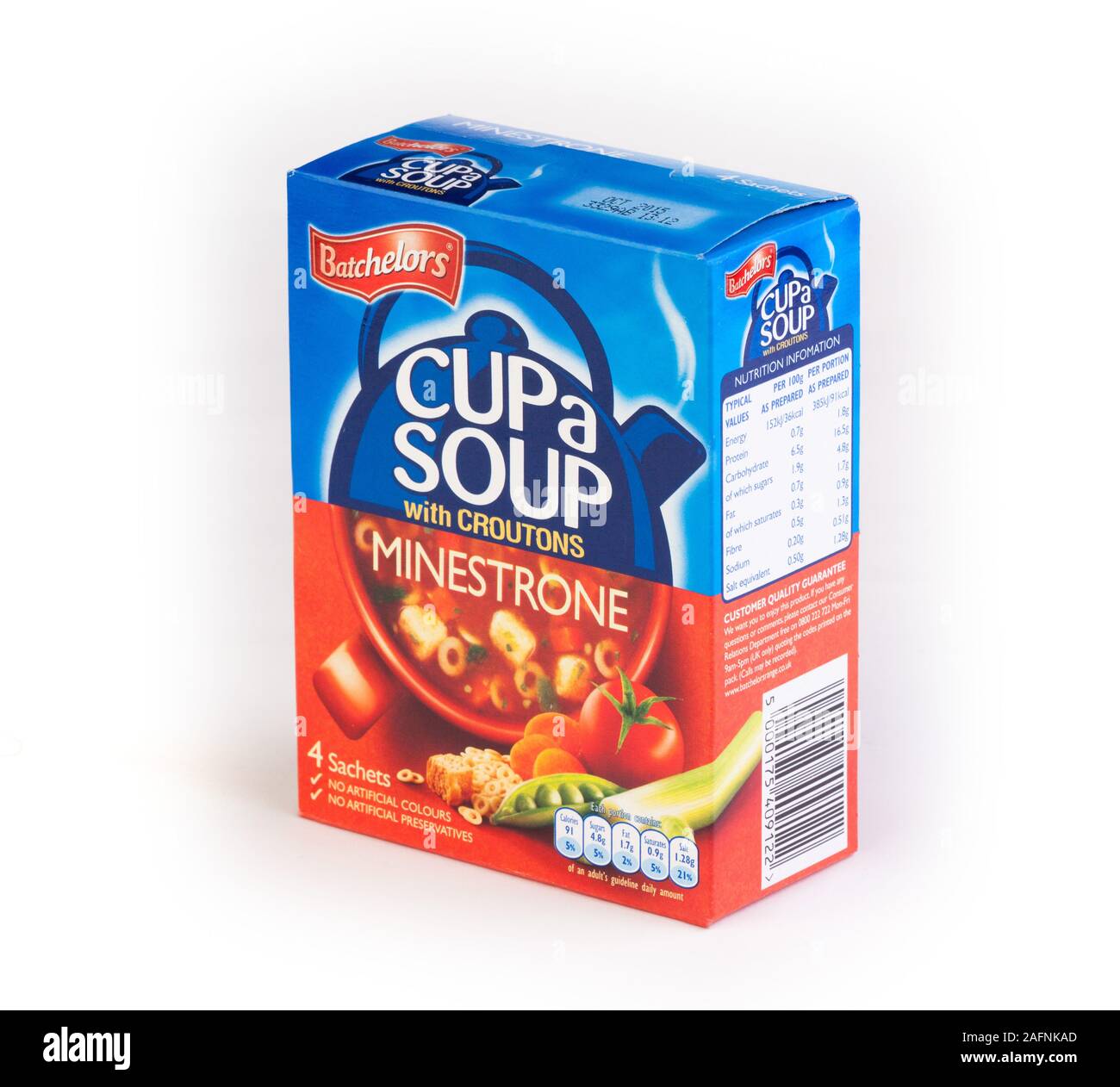 Bachelors Minestrone Instant Soup Stockfoto