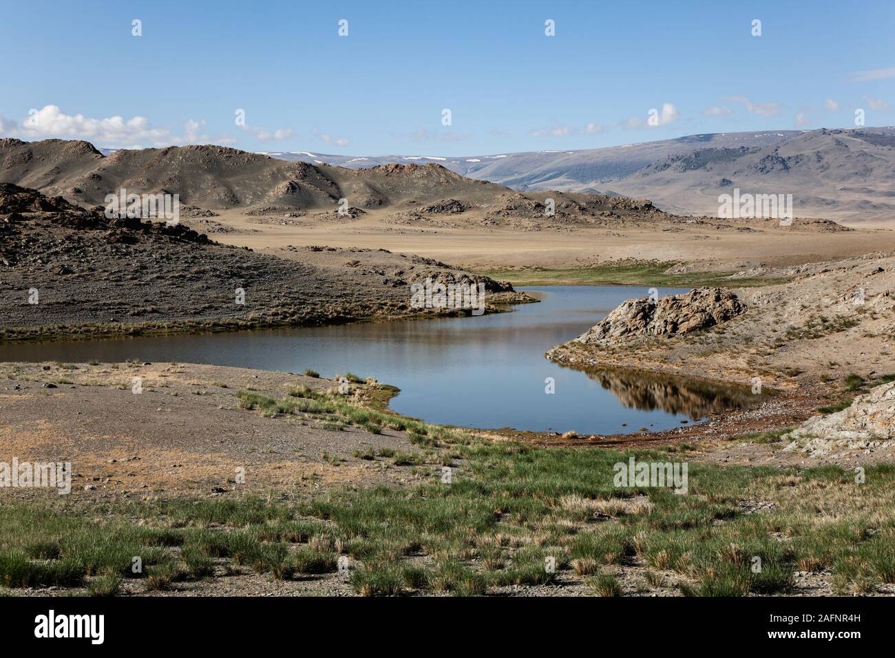 Die Landschaft der mongolischen Steppe Stockfoto