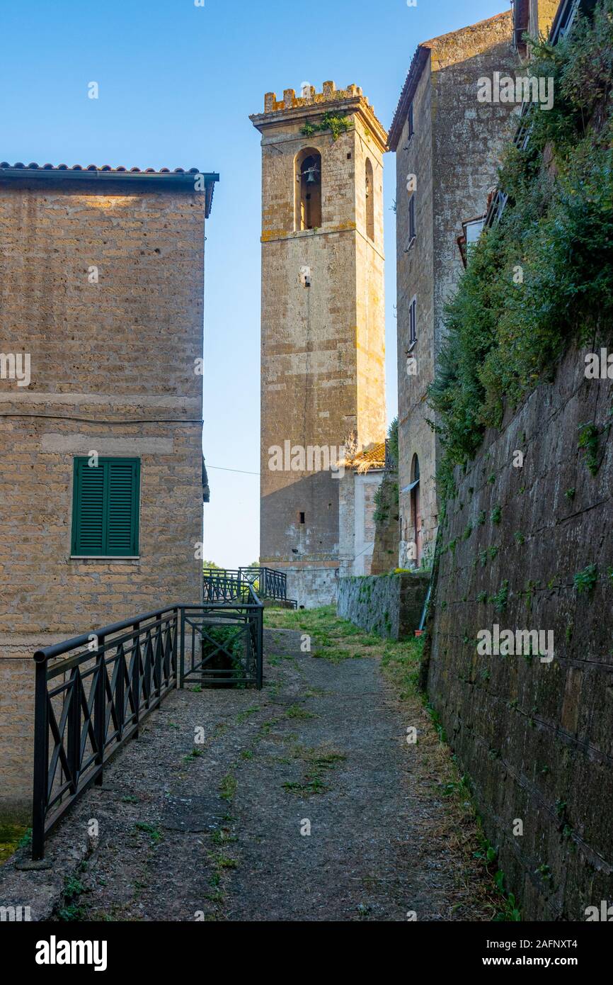 Straßen und Gebäude von onano in Latium, Italien Stockfoto