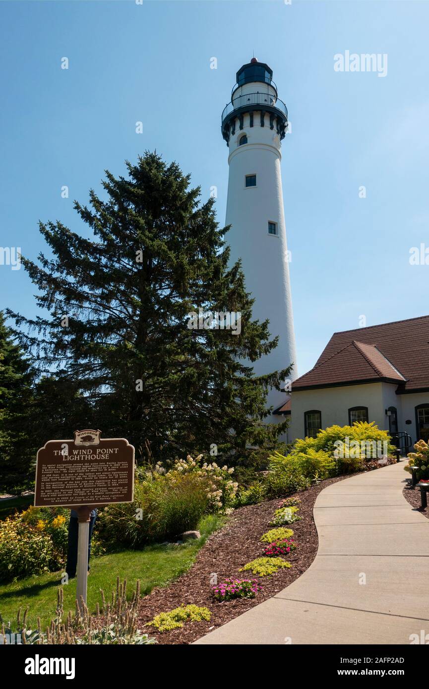 Wind Point Light House in Wisconsin Stockfoto