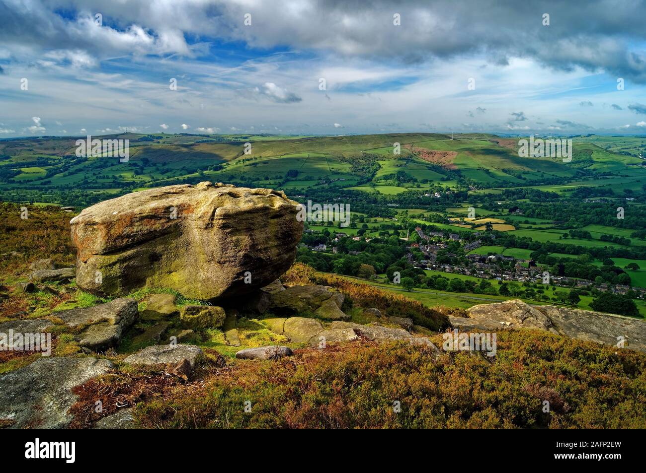 Großbritannien, Derbyshire, Peak District, Hope Valley von Bamford Kante Stockfoto