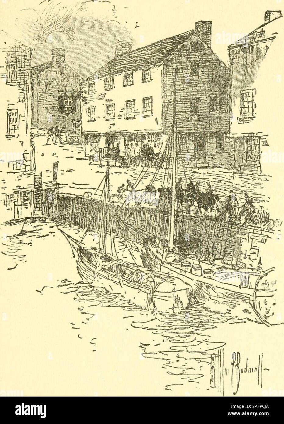 . Alte Boston Tavernen und Taverne clubs.de - Angerissen als an der Spitze von Long Wharf. Schloss Taverne, darnach die George Tavern. Nord-östlich von Flügel Lane (Elm Street), front- oder Südosten byDock Square. Für ein Konto der Hudsons ehelichen Schwierigkeiten, siehe Winthrops New England, II. 249. Ein weiteres Haus gleichen Namen ofthe ist in 1675 und 1693 erwähnt. Eine stillearlier Name war die Blies Bell, 1673. Es war inMackerel Lane (Kilby Straße), Ecke von Liberty Square. Coles Inn. Siehe genannt - in Proc zu tun. Standort. Ant., Soc, VII, S. 51. Für die Episode des Herrn Leigh consultOld Wahrzeichen von Boston, S. 109. Cromwel Stockfoto
