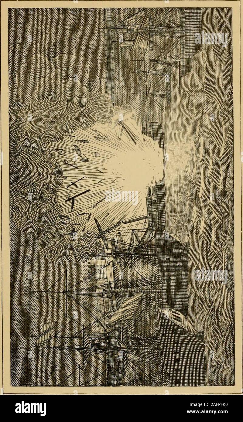 . Unsere Marine und dem Barbary Korsaren. handeln; und wenn die Besatzung des ketchgave drei Beifall in Jubel ihres Erfolgs, theyreceived die Rückkehr eines allgemeinen von theenemy Entlastung. Die Verwirrung der Moment wahrscheinlich pre-belüftete viel Sorgfalt in Ihre Richtung, und obwohl die unterder Feuer der fast hundert Stücke für eine halbe Stunde, Theonly geschossen, die die Ketch angeschlagen wurde eine durchdie top-galanten Segeln. Wir waren in größerer Gefahr vom Schiff, dessen Breitseite der Passage bywhich Wir zurückgezogen wurden und deren Kanonen wurden loadedand geboten wurden entlassen, da sie erhitzt wurde. Auch diese Weescaped, Stockfoto