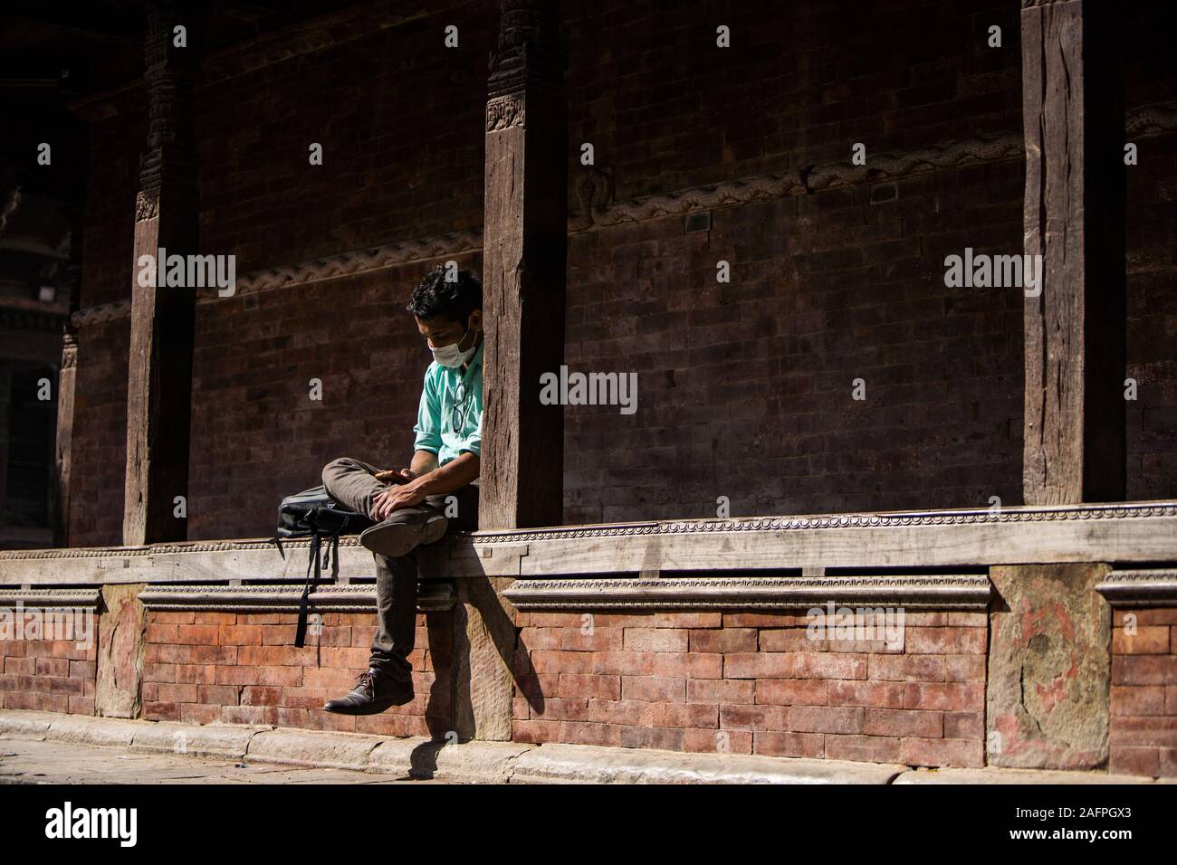 Sitzung mit ihrem Gebet in Kathmandu Stockfoto