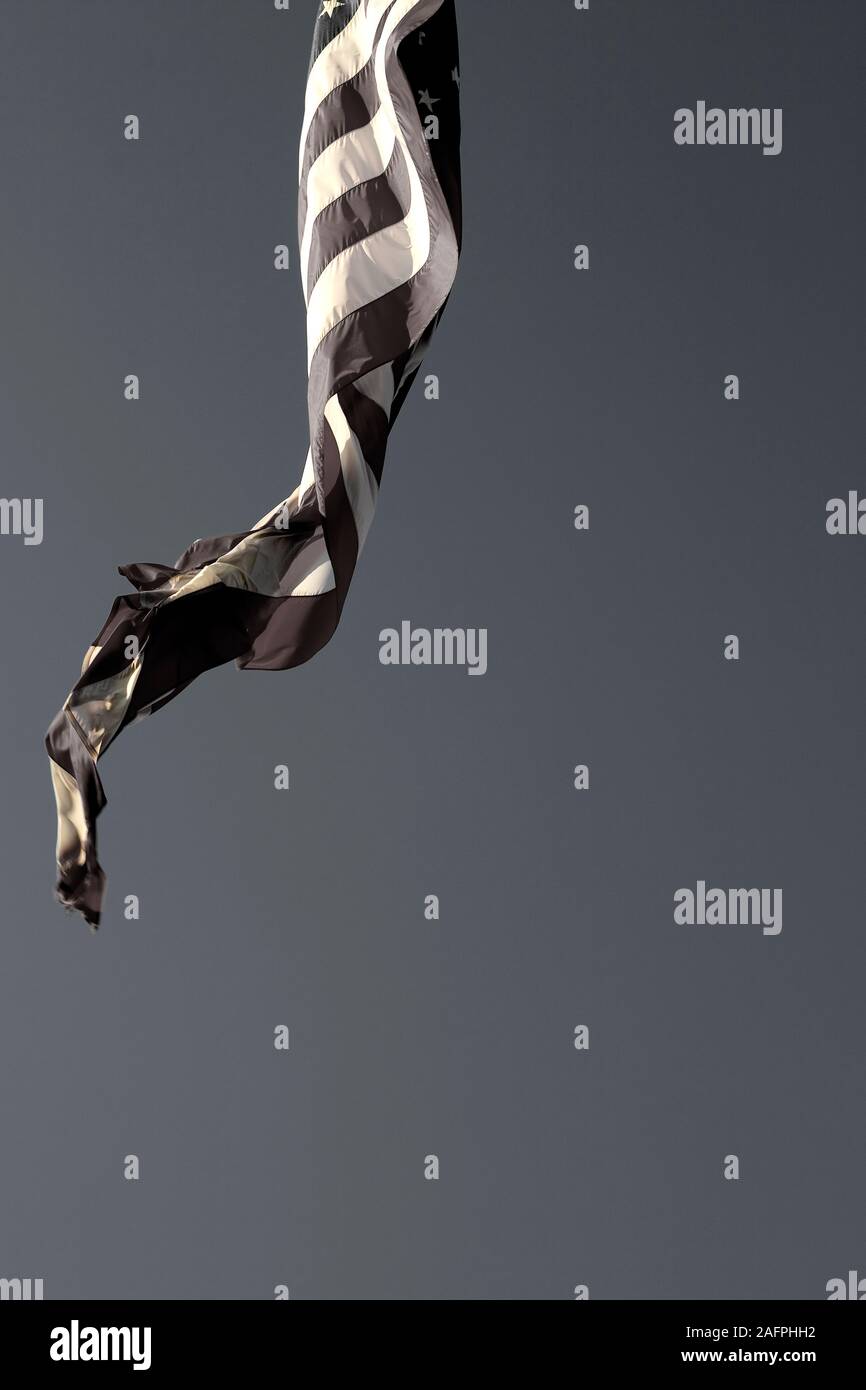 Usa Fahne im Wind Stockfoto