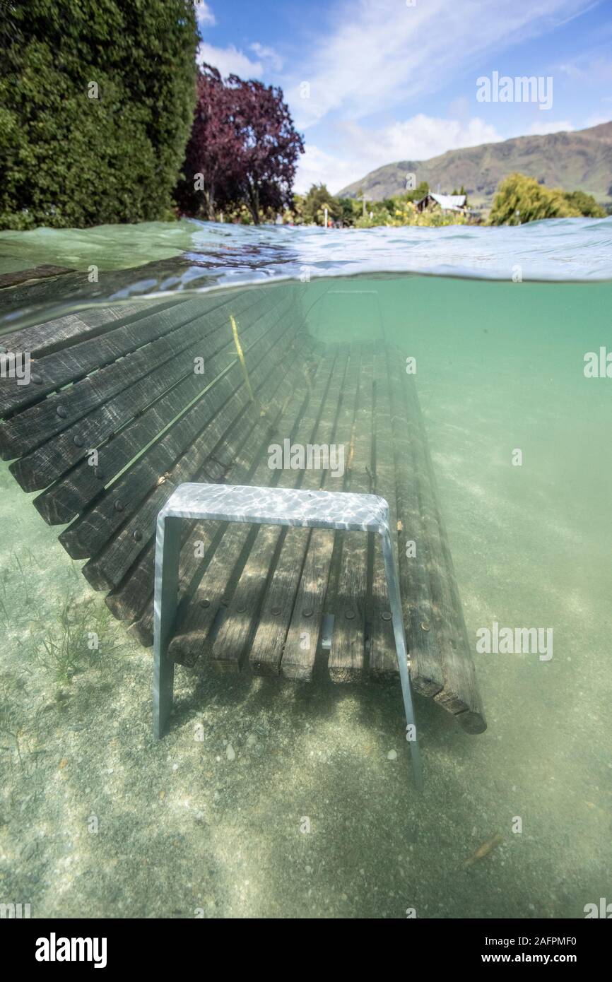 Überschwemmungen in Wanaka, Südinsel, Neuseeland Stockfoto