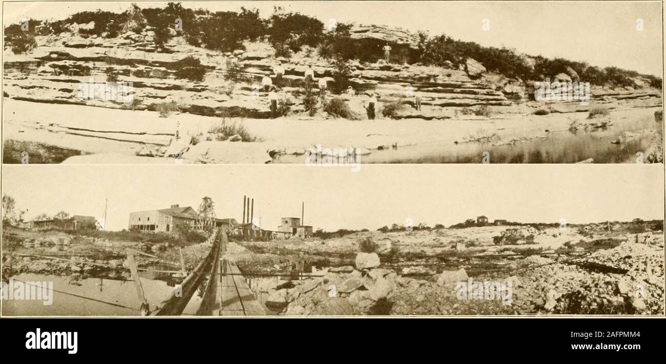. Große San Antonio, der Stadt des Schicksals und des Zielorts. Sulphur Springs Road. Pleasanton Road. Boads Tarviated durch die Finley Methode Unternehmen von Texas. - 69 - natürliche Felsen ASPHALT KAUTION UND Minen in Uvalde County, Texas. Zahlreiche Straßen in San Antonio sind mit diesem Material gepflastert. Stockfoto