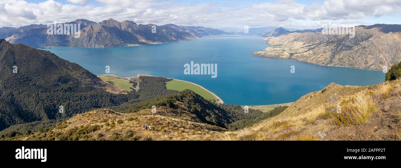 Blick auf den Lake Hawea, Südinsel, Neuseeland Stockfoto