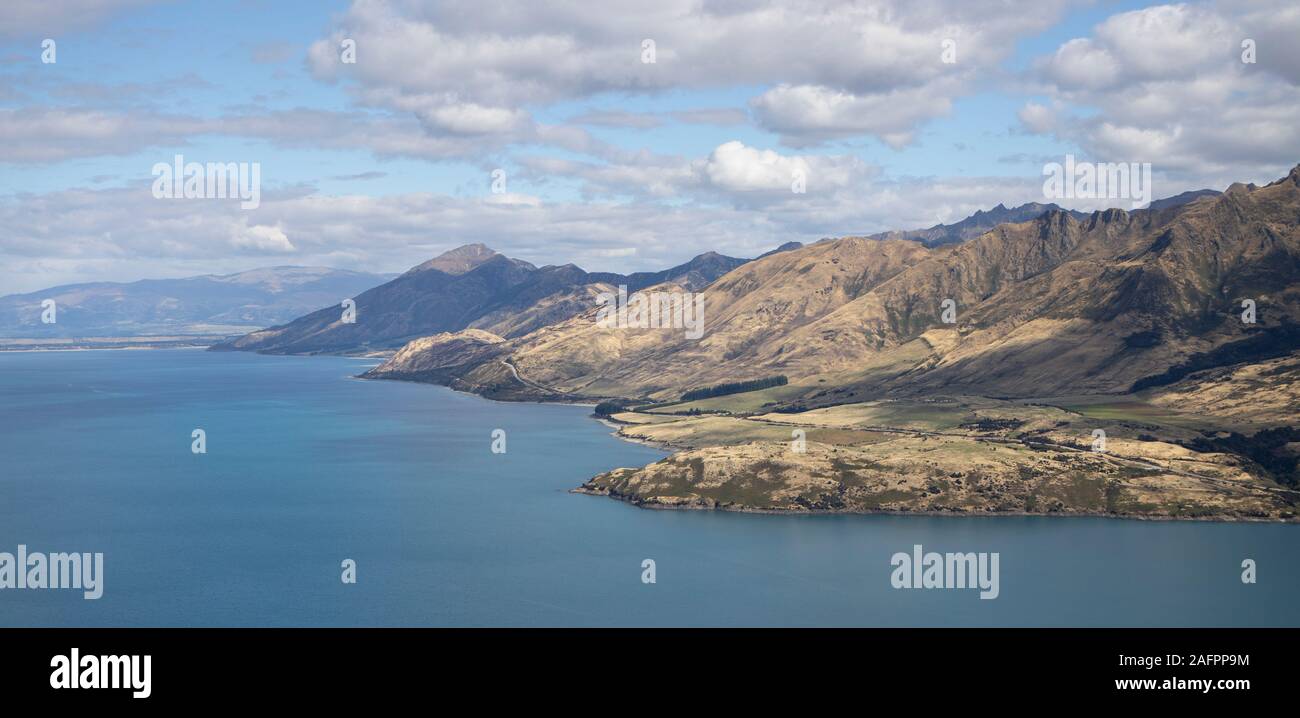 Blick auf den Lake Hawea, Neuseeland Stockfoto