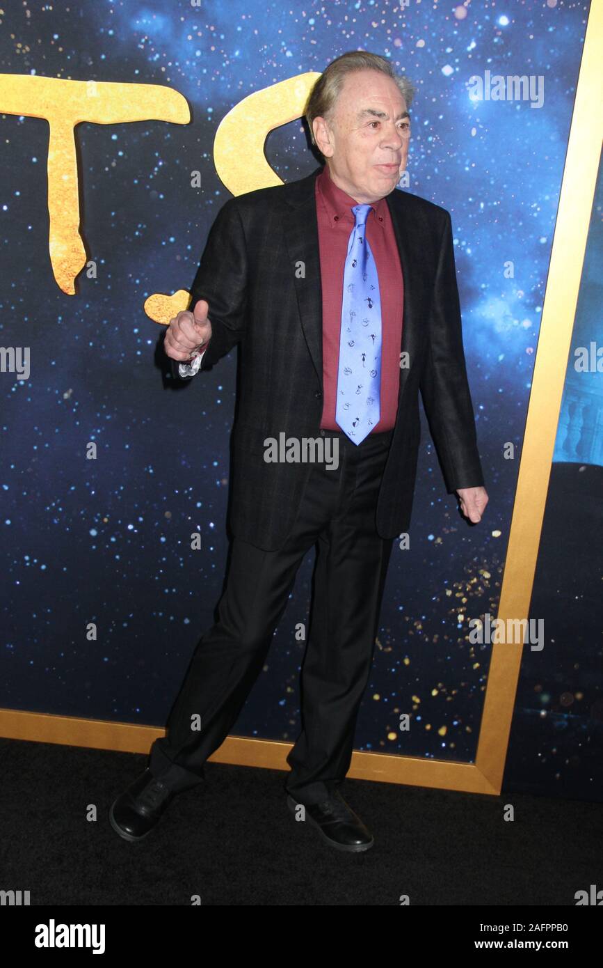 New York, NY, USA. 16 Dez, 2019. Andrew Lloyd Weber bei der Weltpremiere von Katzen in der Alice Tully Hall in New York City am 16. Dezember 2019. Credit: Erik Nielsen/Medien Punch/Alamy leben Nachrichten Stockfoto