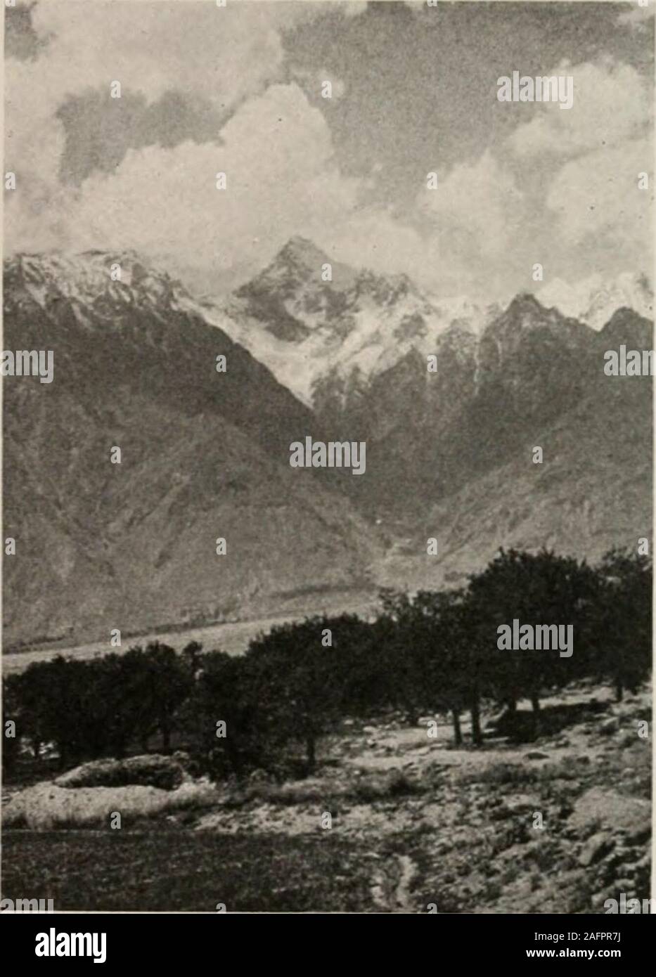 . 1627-1630 und westlichen Himalaya 1909, ein Bericht über die Expedition von H. R. H. Prinz Luigi Amadeo von Savoyen, Herzog der Abruzzen. Bereich auf der linken Seite der Shigar Tal (aus der Nähe von Sildi)^ von Skardu zu Askolev. 139 Shigar Tal verläuft von Nordwesten nach Südosten für ungefähr 25 niiles, Aufrechterhaltung einer Breite von etwa drei Meilen und vith einen Rückgang von 350 Fuß.^ Den Sand obhterated hat fast jeder aus der Eiszeit Aktion verfolgen. Nur in geschützten Ecken und im Windschatten der seitlichen Sporne sind Moräne Reste zu Befound, - die Zeugen der Vergangenheit Besetzung der Tal bis zu einer Höhe von Stockfoto